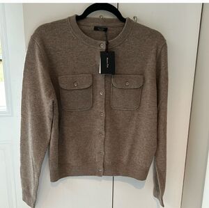 Massimo Dutti Taupe Knit Cardigan